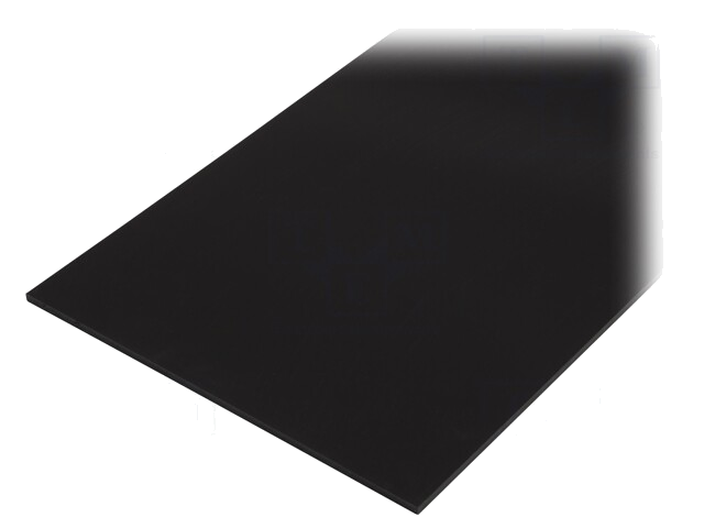 Vel; Afm: 497x1000mm; Thk: 2mm; zwart; Productieproces: persen Vel; Afm: 497x1000mm; Thk: 2mm; zwart; Productieproces: persen